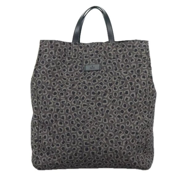 GUCCI Tote Bag Canvas Black Authentic - Picture 1 of 16